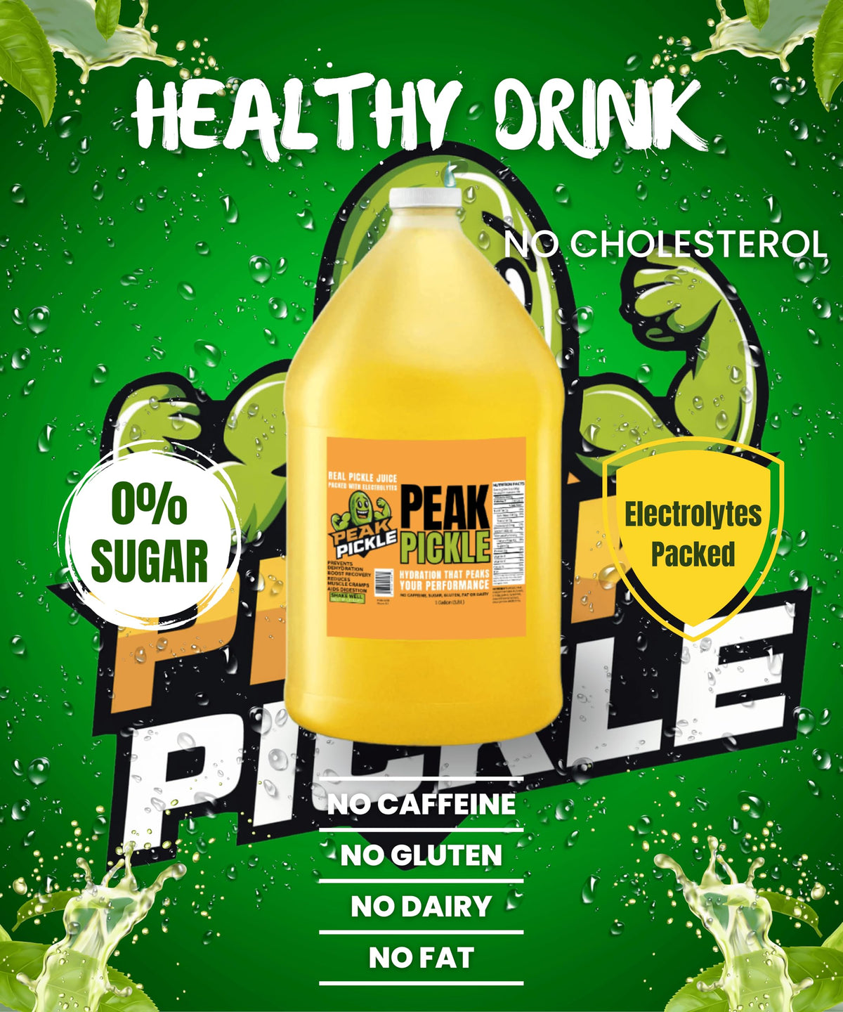 Peak Pickle Dill Pickle Juice – 1 Gallon for Hydration & Leg Ccramp Relief
