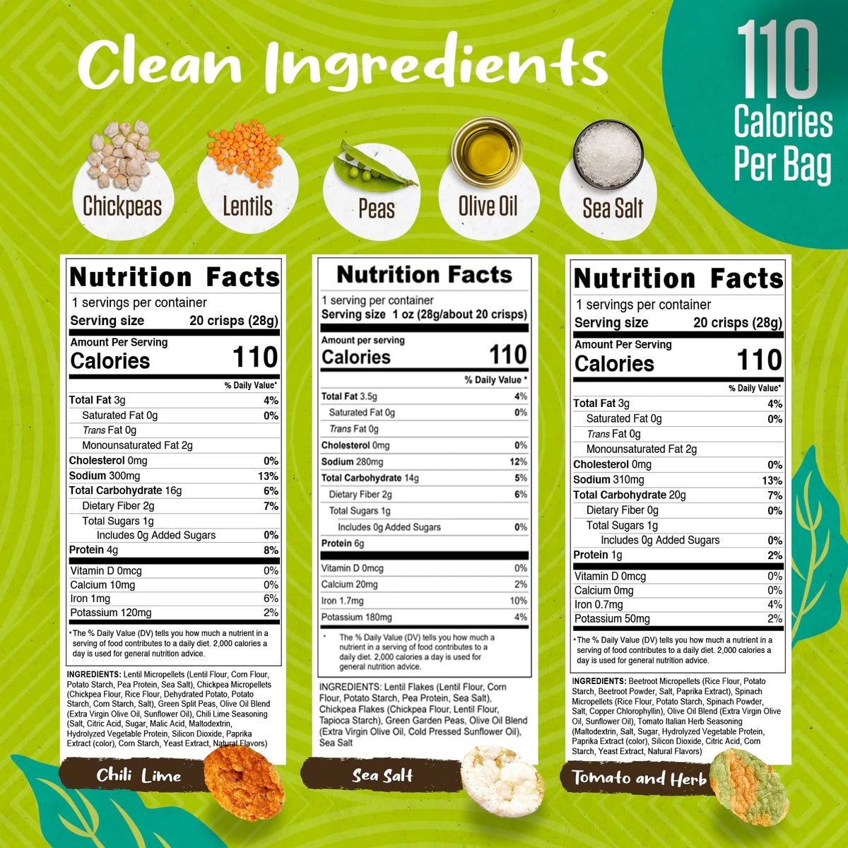 PEAKAPOP Veggie Chips – Plant-Based Protein Snack, 1oz Bags, 15-Pack Variety Pack 2