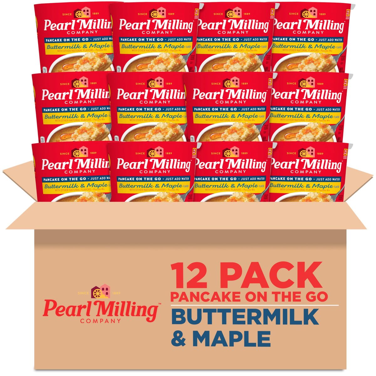 Pearl Milling Company Pancake Cups – Maple Syrup, 2.11 oz, 12-Pack