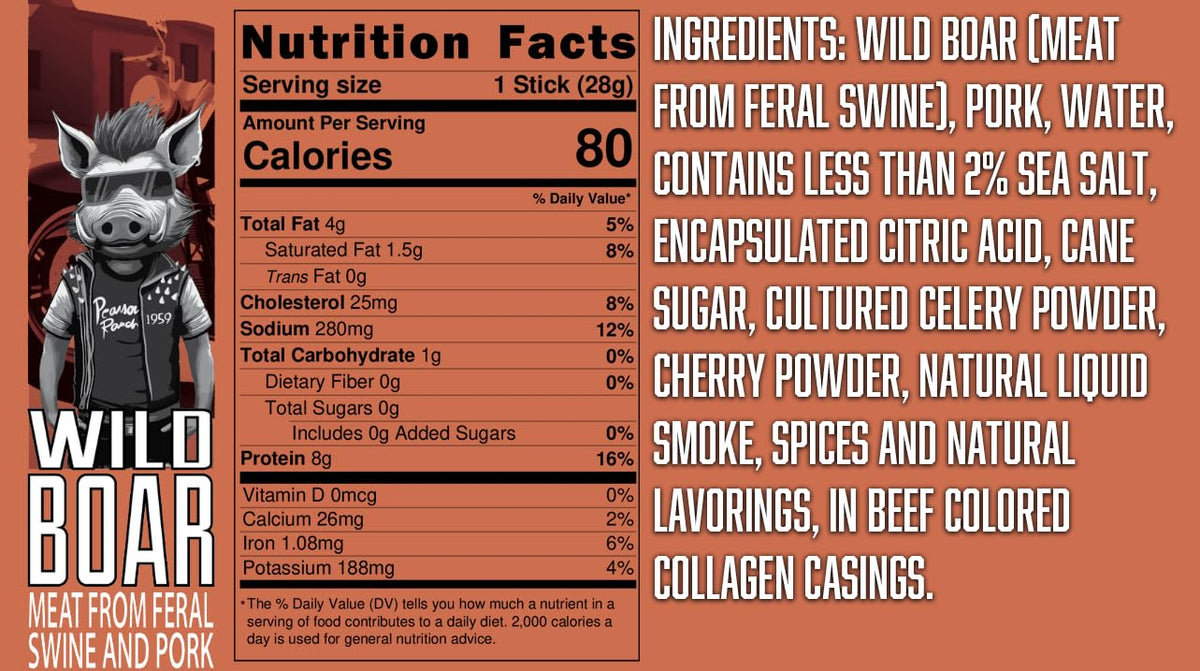 Pearson Ranch Game Meat Sticks Variety Pack – Elk, Bison, Venison & Wild Boar | No Nitrites, High-Protein, Paleo & Keto Friendly