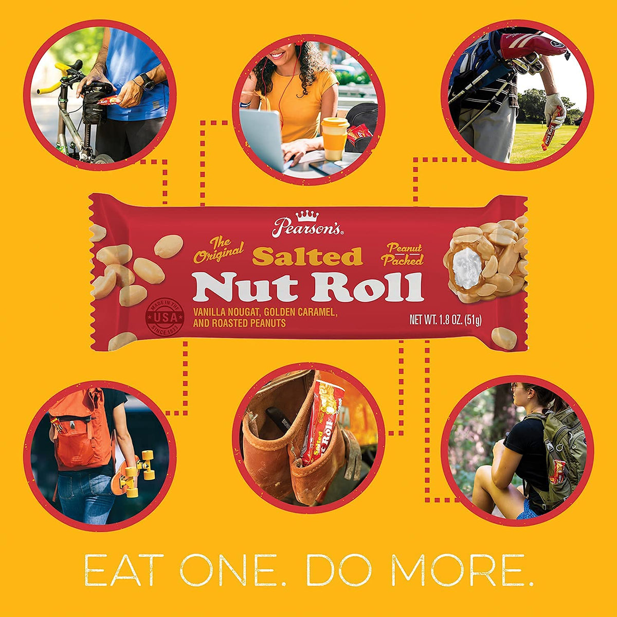 Pearson's Original Salted Nut Roll Candy Bars – 24 Count Bulk Box | Peanut, Caramel & Nougat