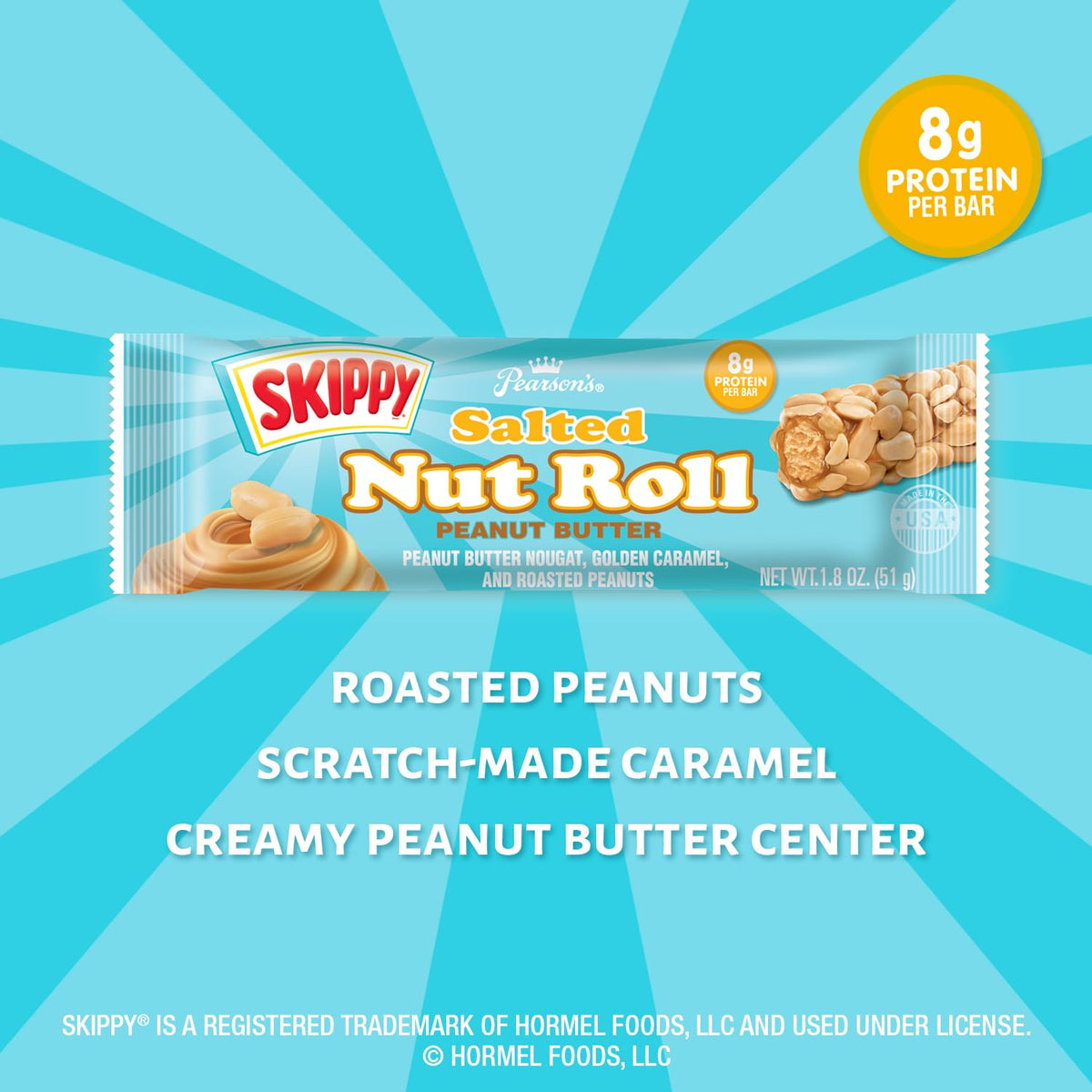 Pearson’s SKIPPY Peanut Butter Salted Nut Roll – 24 Bar Bulk Pack