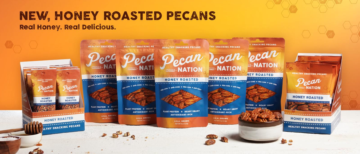 Pecan Nation Honey Roasted Georgia Pecans, 32 oz – Natural, Non-GMO, No Preservatives