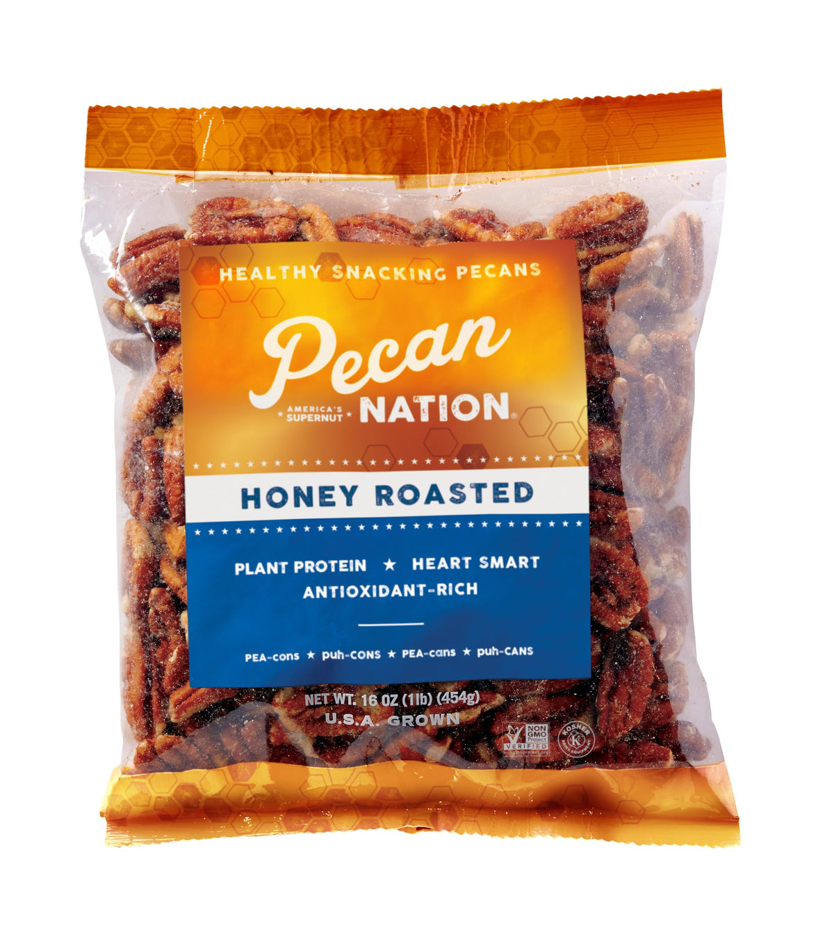 Pecan Nation Honey Roasted Georgia Pecans, 32 oz – Natural, Non-GMO, No Preservatives