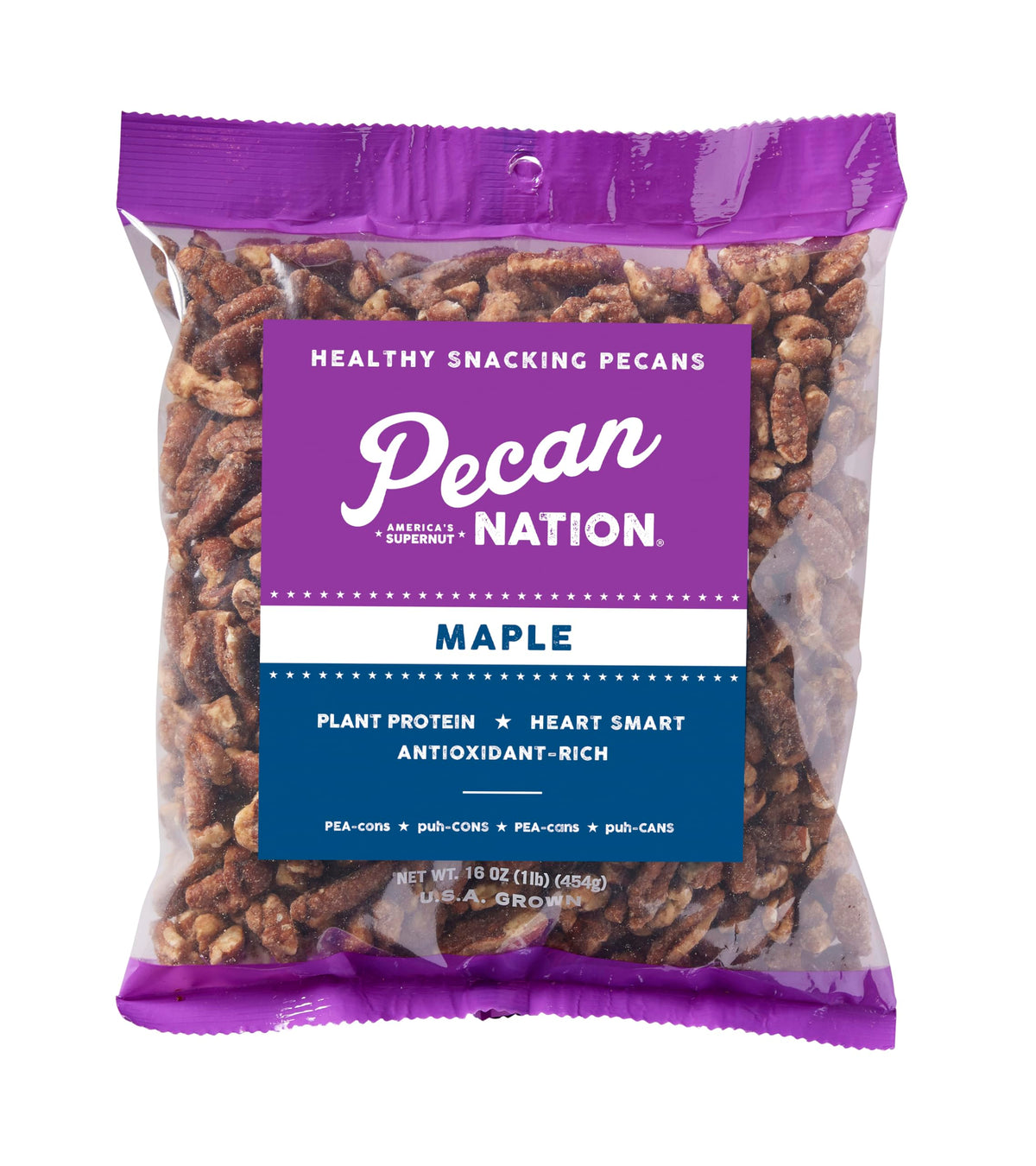 Pecan Nation Maple Flavored Roasted Pecan Pieces – 2 Pack, 16 oz Each | Non-GMO, No Preservatives