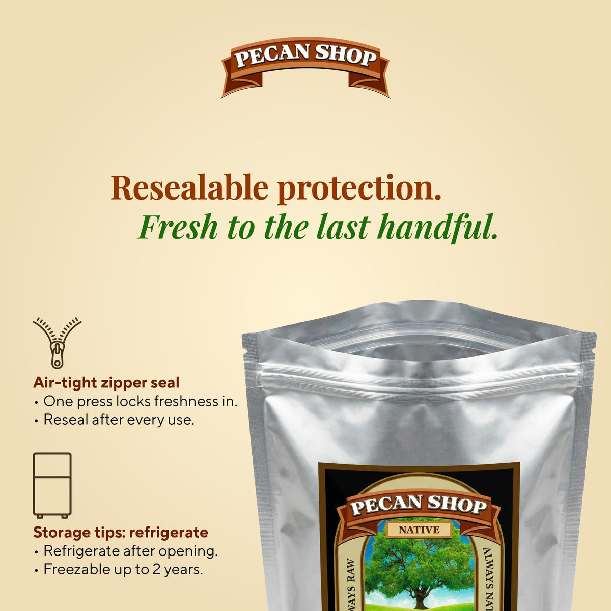 Pecan Shop Unsalted Sprouted Raw Texas Native Pecans – 2 lb, Wild-Harvested & Family Recipe Crispy