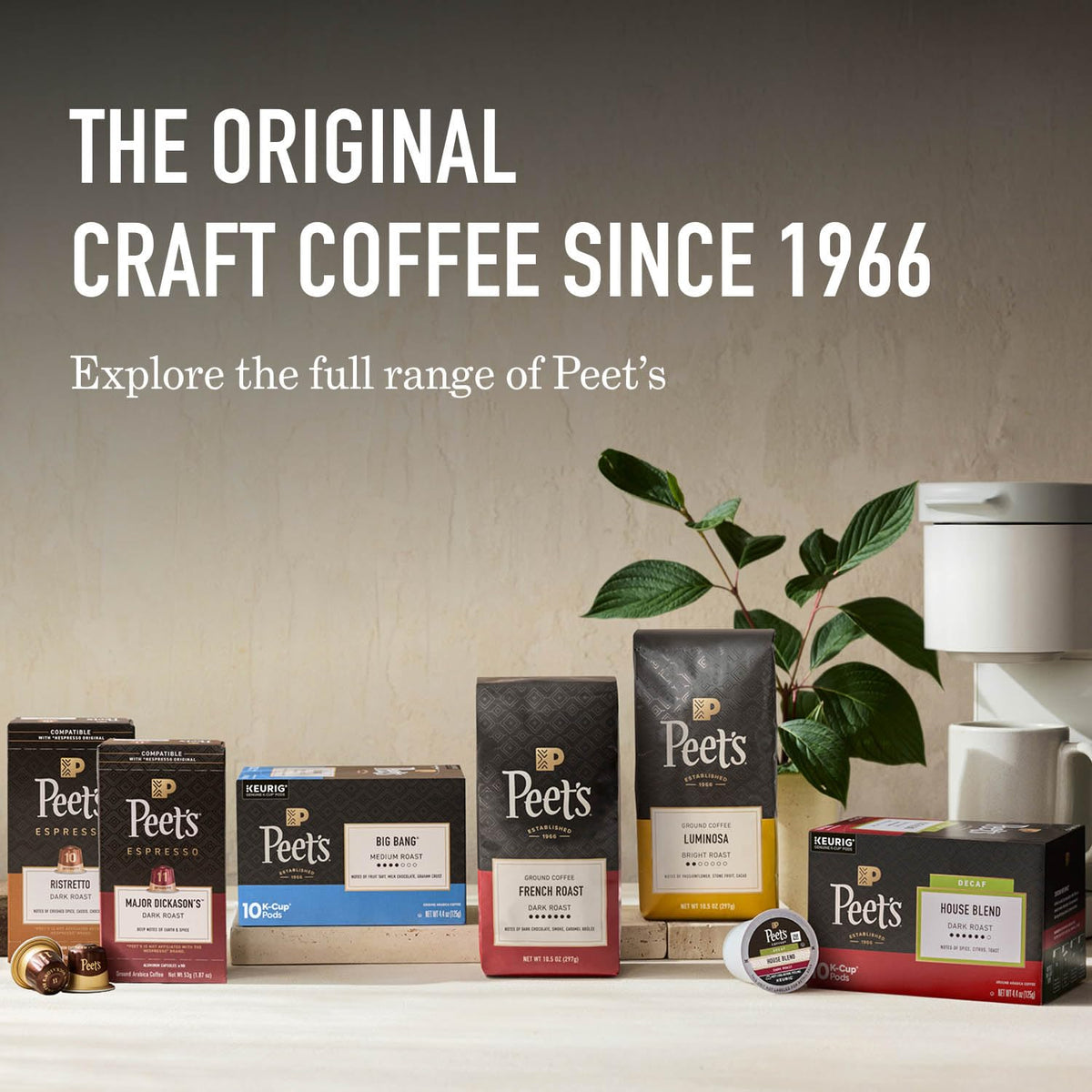 Peet's Coffee Big Bang Medium Roast K-Cup Pods – 60 Count (6 Boxes) | 100% Arabica