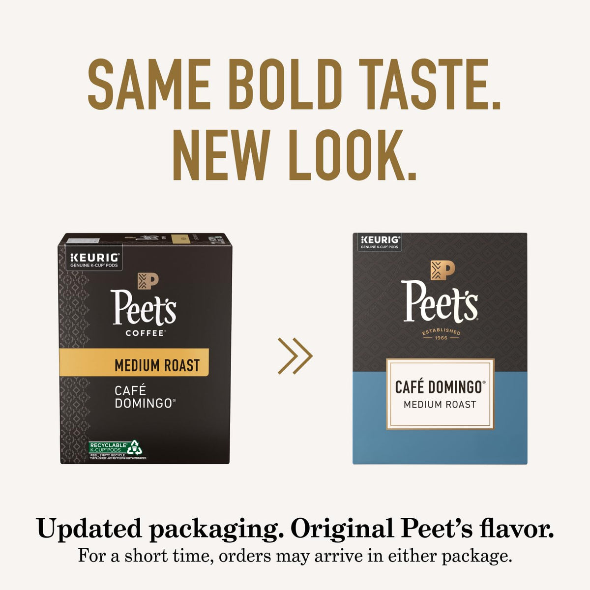 Peet's Coffee Café Domingo Medium Roast Pods – 32 Count, 100% Arabica