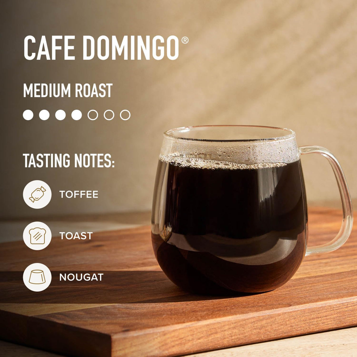 Peet's Coffee Café Domingo Medium Roast Pods – 32 Count, 100% Arabica