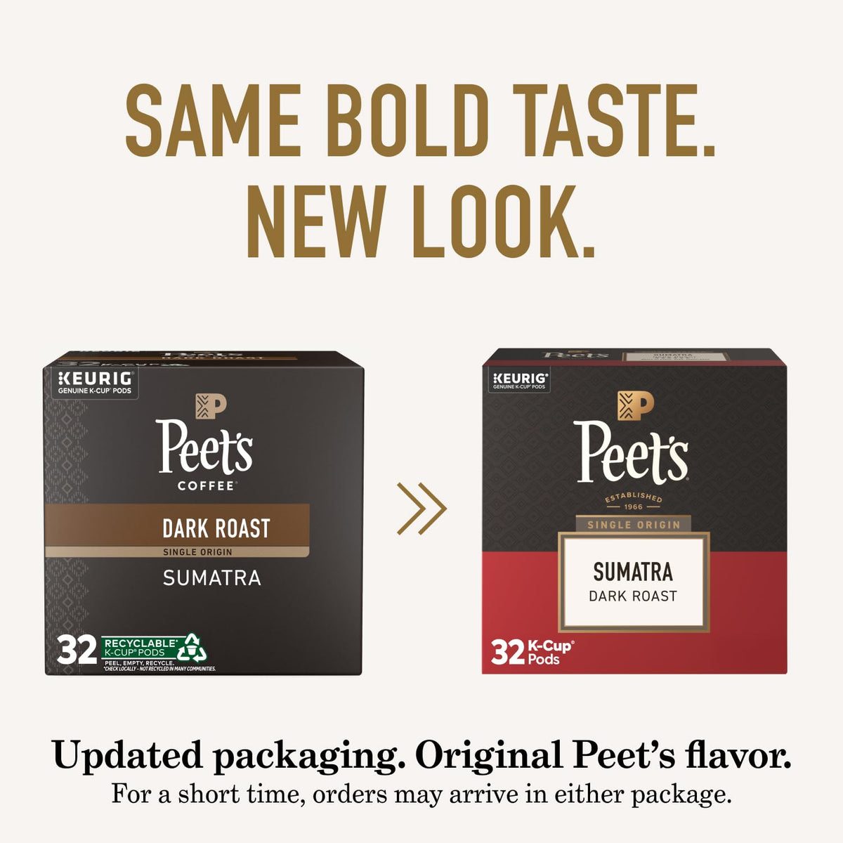 Peet's Coffee Sumatra Dark Roast Pods – 100% Arabica, Single Origin, 32-Count