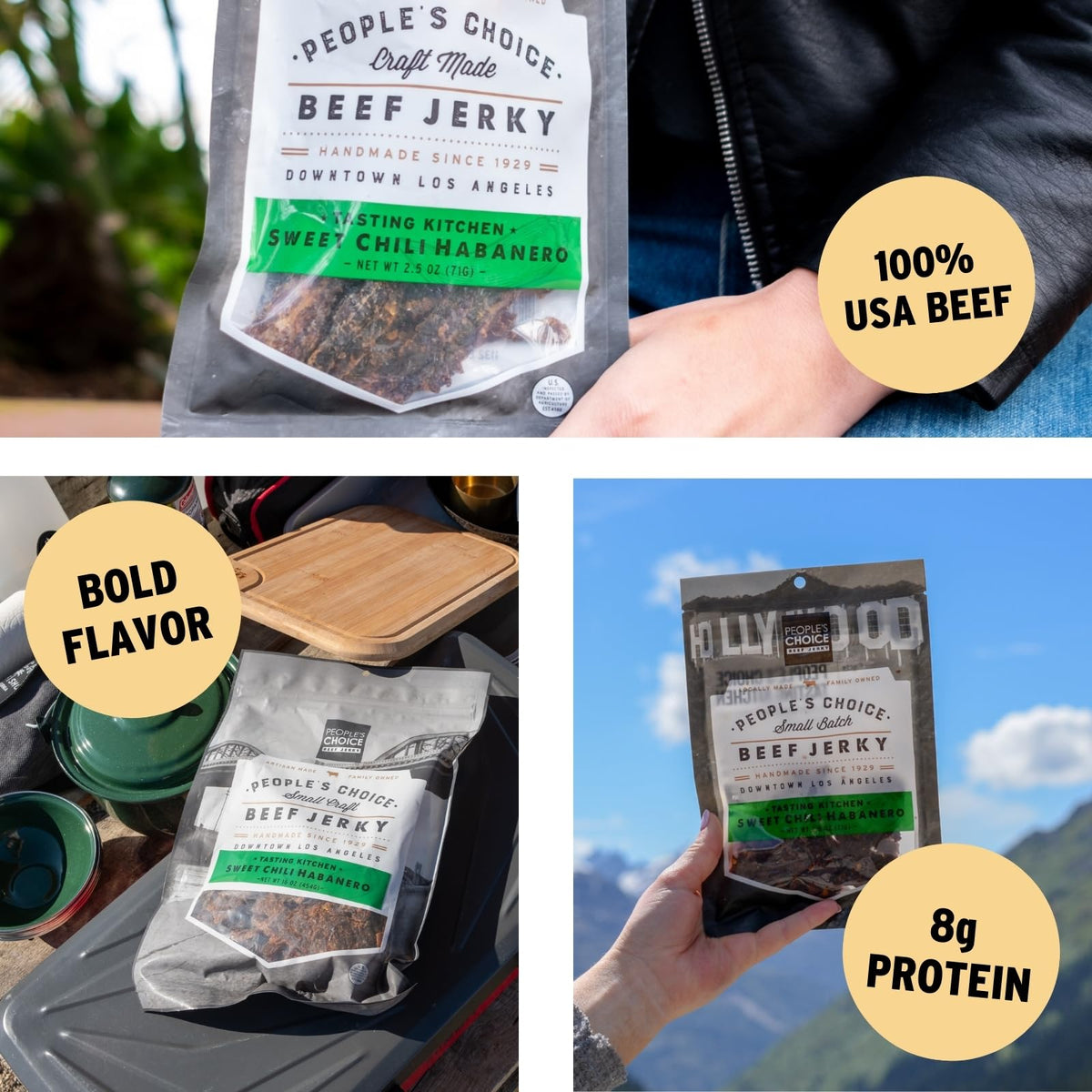 People's Choice Beef Jerky – Sweet Chili Habanero | 9g Protein | Made in USA | 16 oz