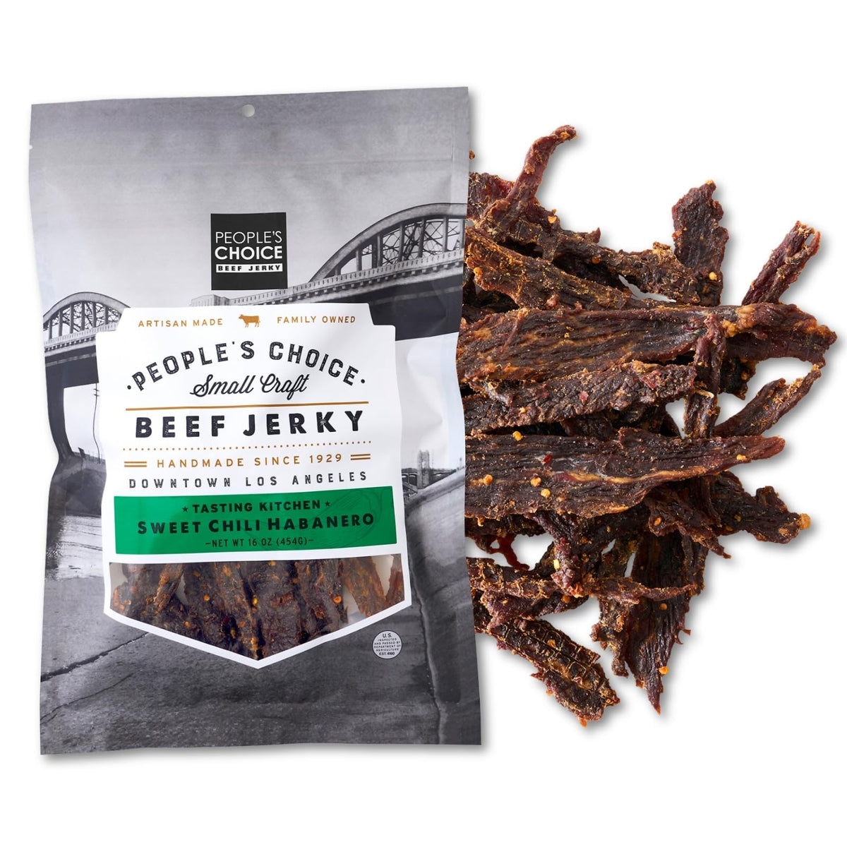 People's Choice Beef Jerky – Sweet Chili Habanero | 9g Protein | Made in USA | 16 oz