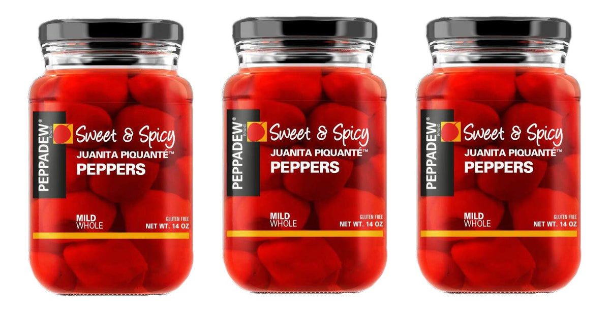 PEPPADEW Sweet Piquant Peppers – 3 Pack, 14 oz Each | Mild Heat & Bold Flavor