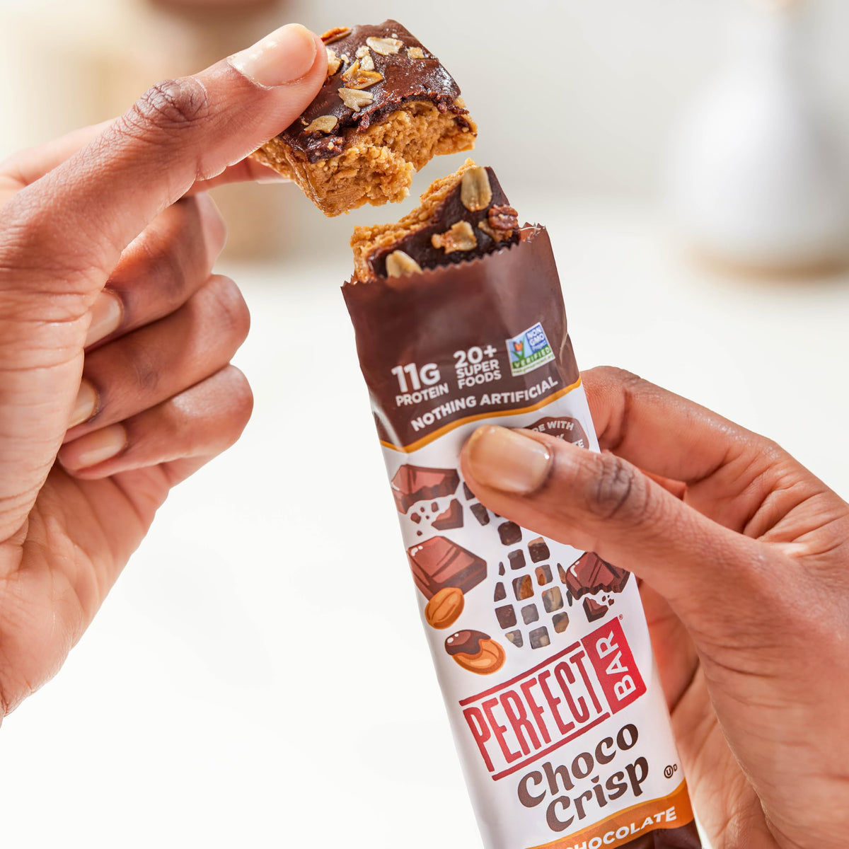 Perfect Bar Choco Crisp: Dark Chocolate Nut Butter Protein Bar, Gluten Free & Soy Free