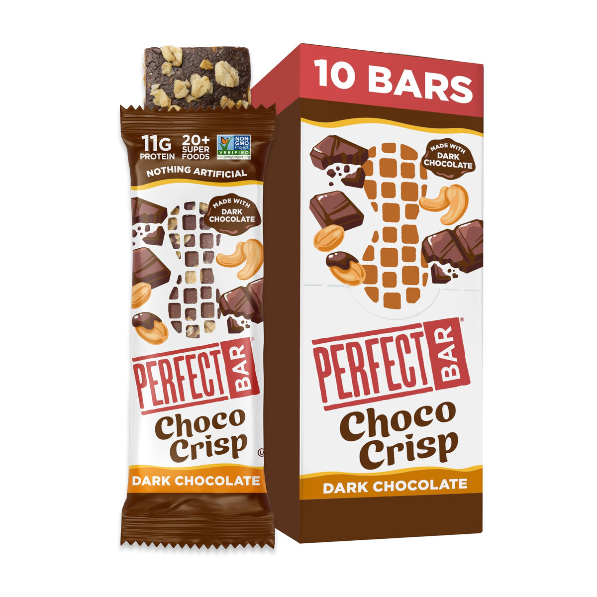 Perfect Bar Choco Crisp: Dark Chocolate Nut Butter Protein Bar, Gluten Free & Soy Free