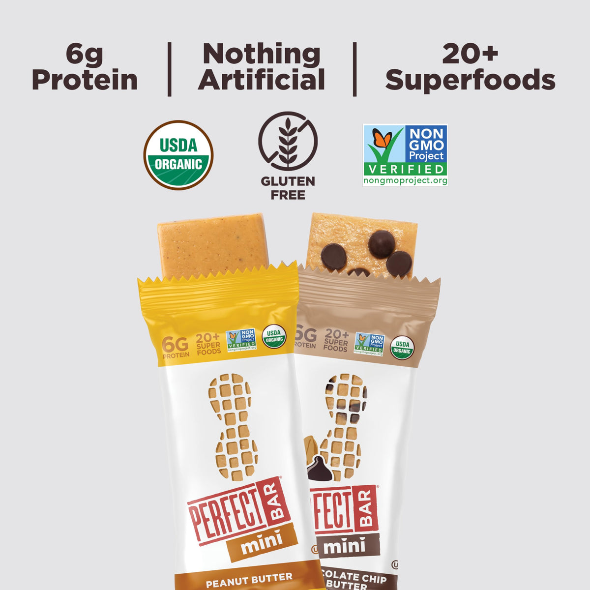 Perfect Bar Mini Protein Bars Variety Pack – Peanut Butter & Dark Chocolate Chip (Gluten Free, 18 Count, Refrigerated)
