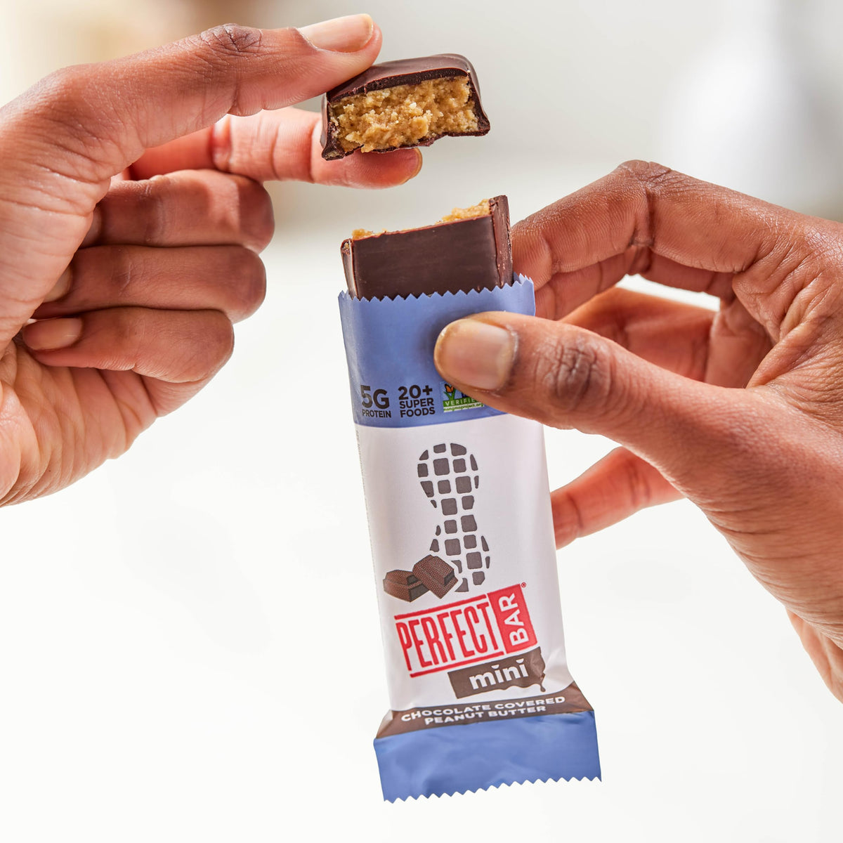 Perfect Bar Mini: Chocolate Covered Peanut Butter Protein Bar – Organic, Gluten Free, 18 Count