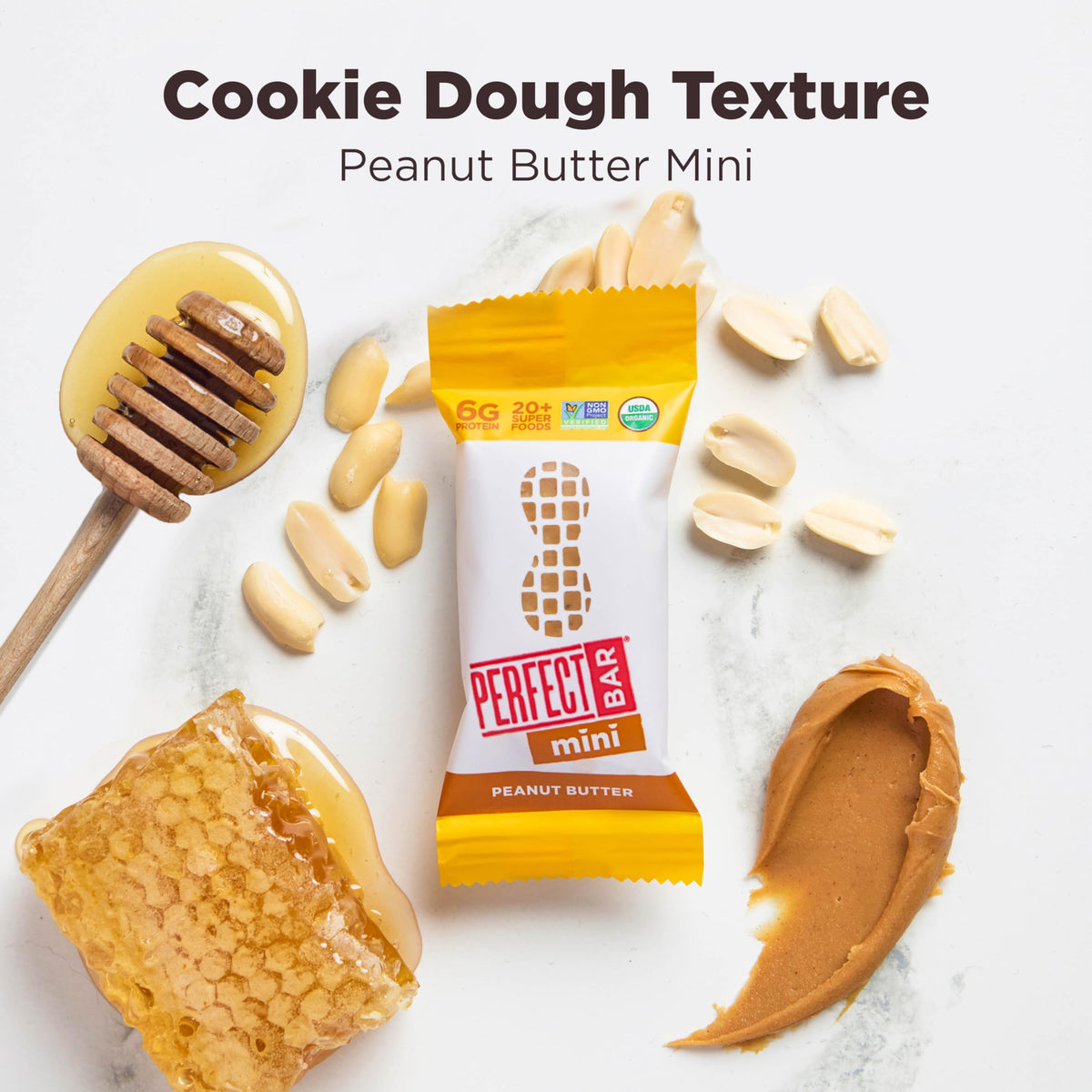 Perfect Bar Mini Peanut Butter Protein Bar – Gluten Free, Soy Free, Non-GMO, 24 Count