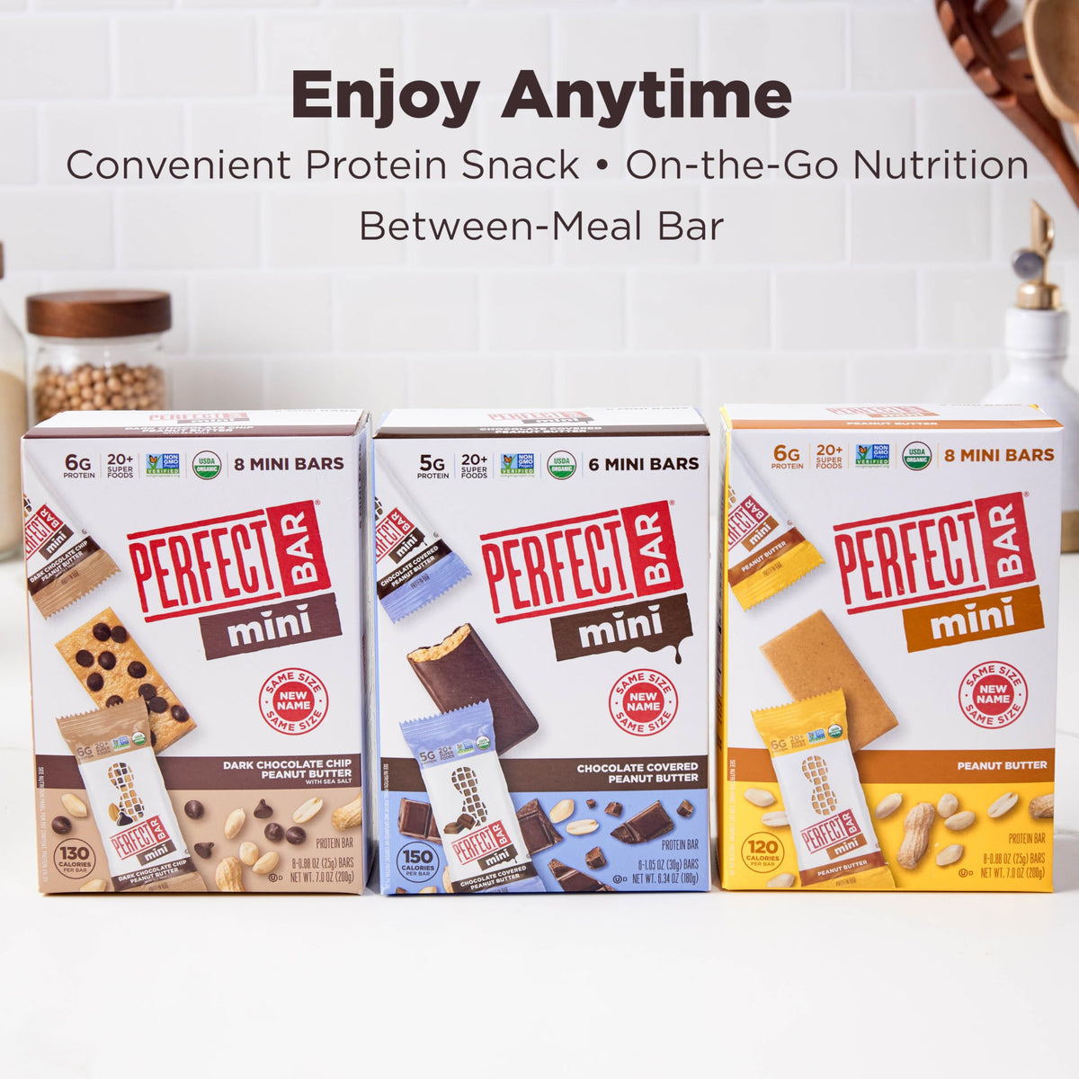 Perfect Bar Mini Peanut Butter Protein Bar – Gluten Free, Soy Free, Non-GMO, 24 Count