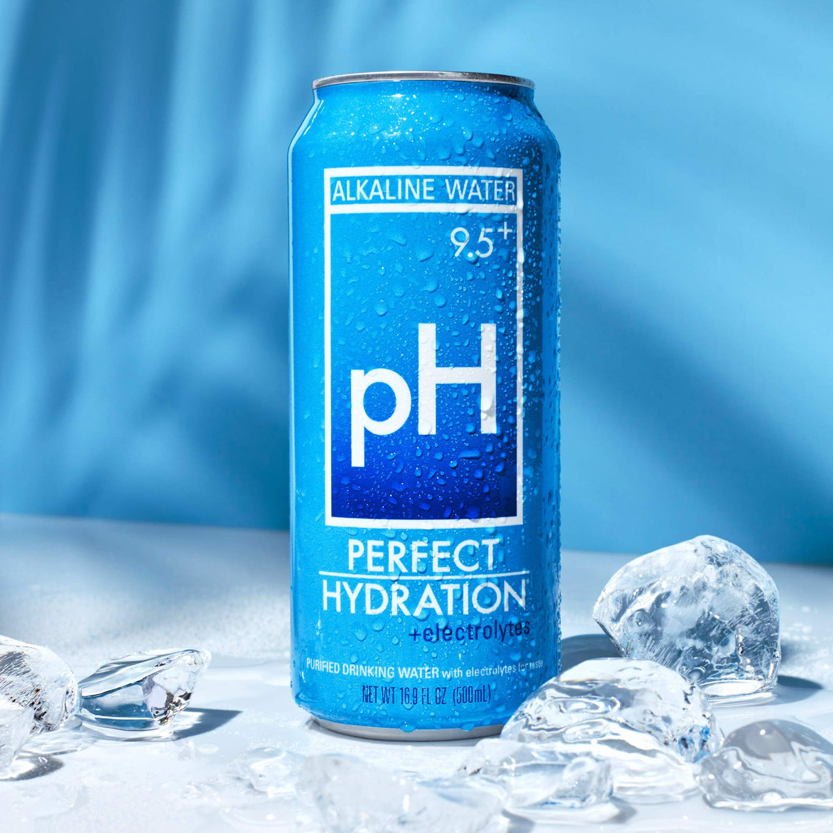 Perfect Hydration 9.5+ pH Alkaline Water | 9x Purified, Electrolyte Minerals | 16.9 oz Aluminum Cans | Pack of 24 | Made in USA