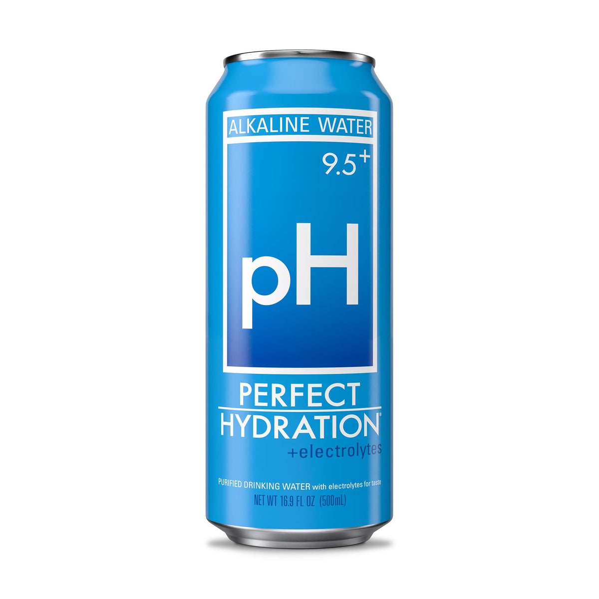 Perfect Hydration 9.5+ pH Alkaline Water – 16.9 oz Cans (Pack of 24) – Made in USA