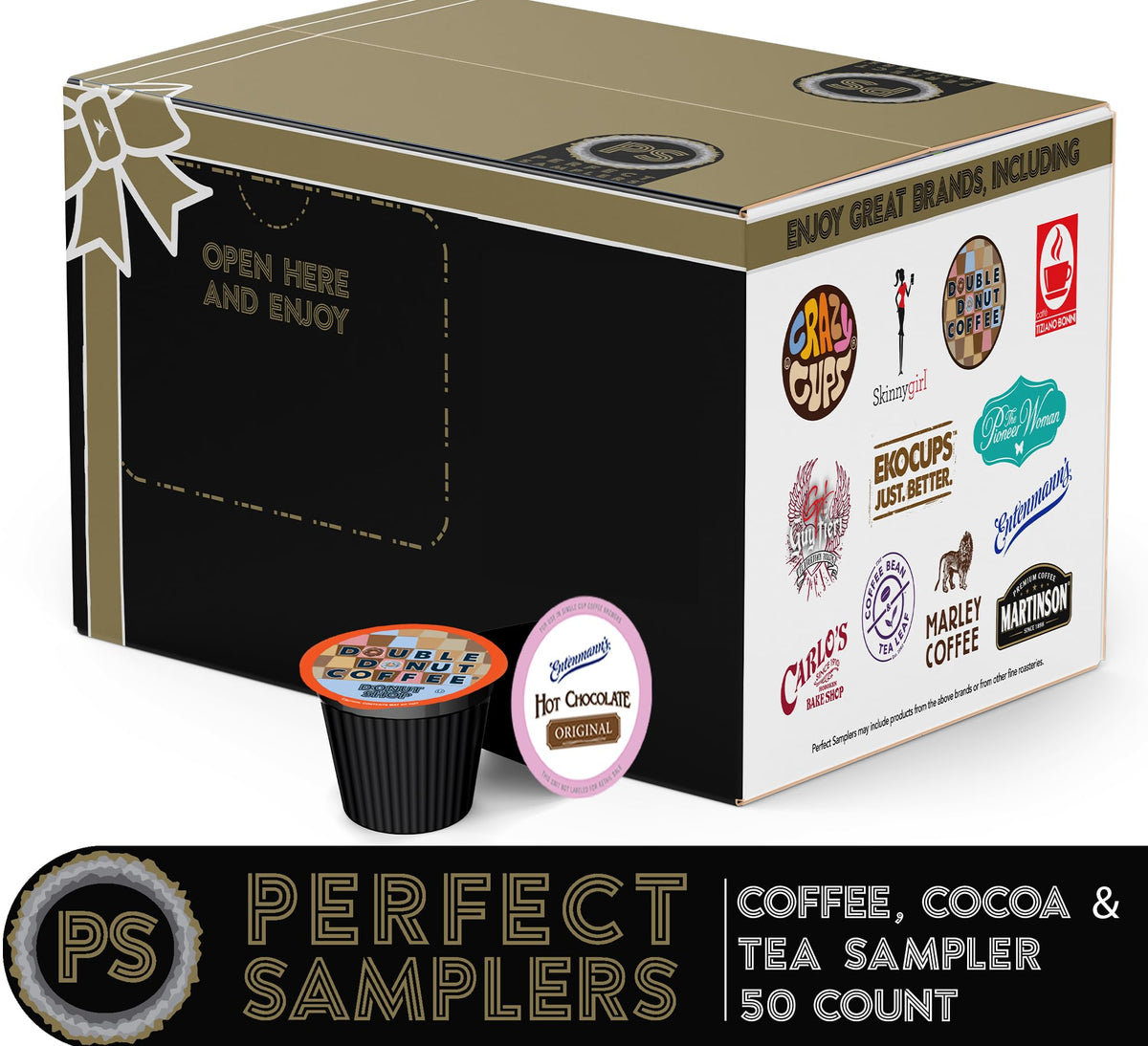 Perfect Samplers 50-Count K-Cup Sampler: Coffee, Tea, Cider, Cappuccino & Hot Chocolate for Keurig