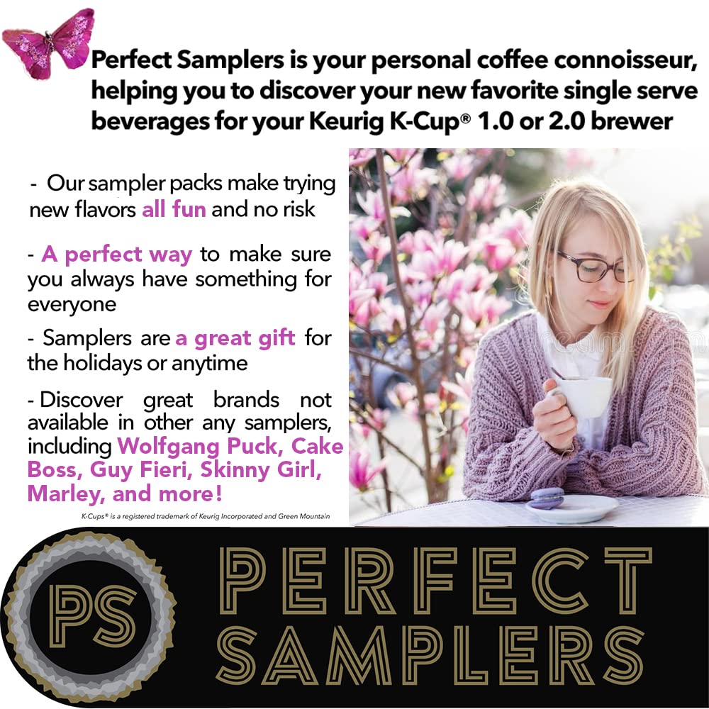 Perfect Samplers 50-Count K-Cup Sampler: Coffee, Tea, Cider, Cappuccino & Hot Chocolate for Keurig