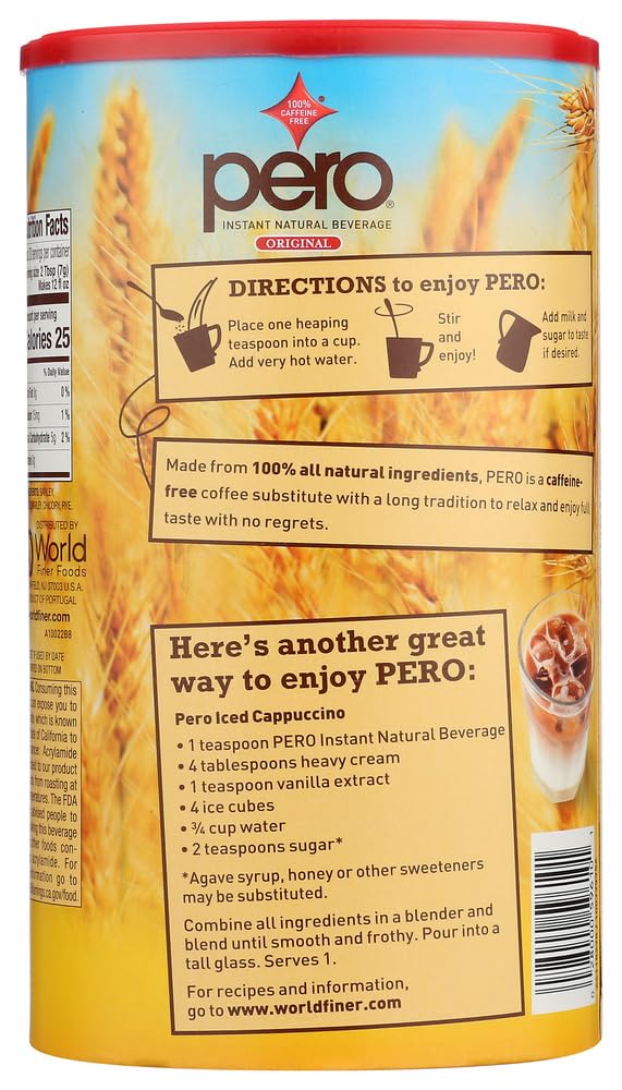 Pero Instant Natural Beverage – 7-Ounce Canisters (Pack of 6) by Pero