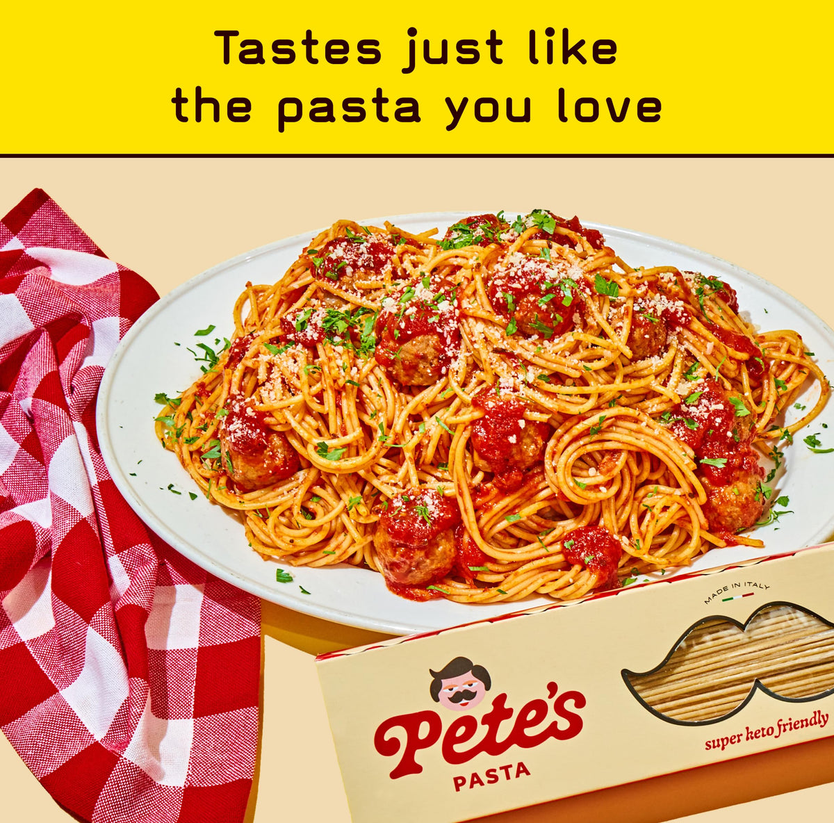 Pete's Pasta Spaghetti Noodles – 20g Protein, 0g Net Carbs | Keto Pasta 3-Pack (8oz)