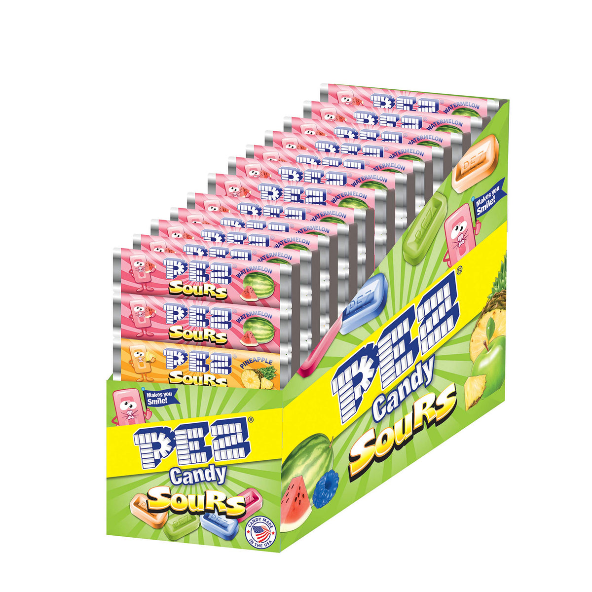 PEZ Sourz Candy Refills – 72 Count, 6-Pack Dispenser Set