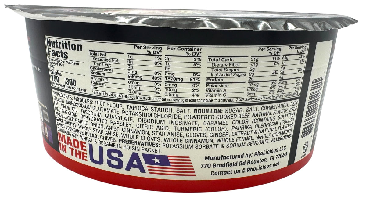 PhoLicious Instant Beef Pho – Quick Microwave Vietnamese Noodle Soup Kit (Beef, 4 Pack)