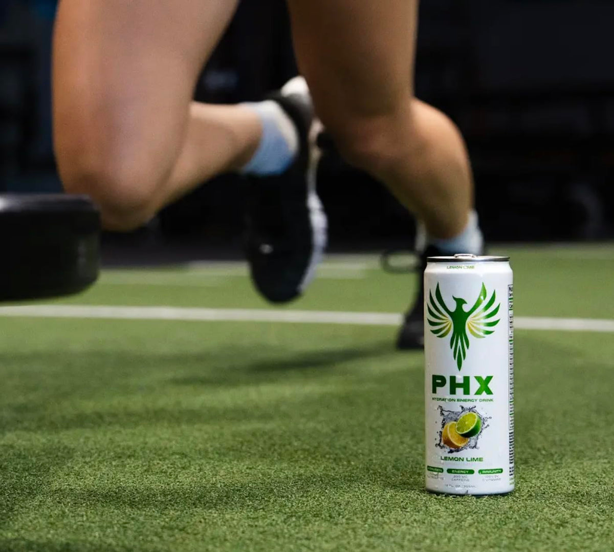 PHX Hydration Energy Drink – 700mg Electrolytes, 200mg Green Tea Caffeine, 8 Vitamins (12 oz Can) Lemon Lime – 12 Pack