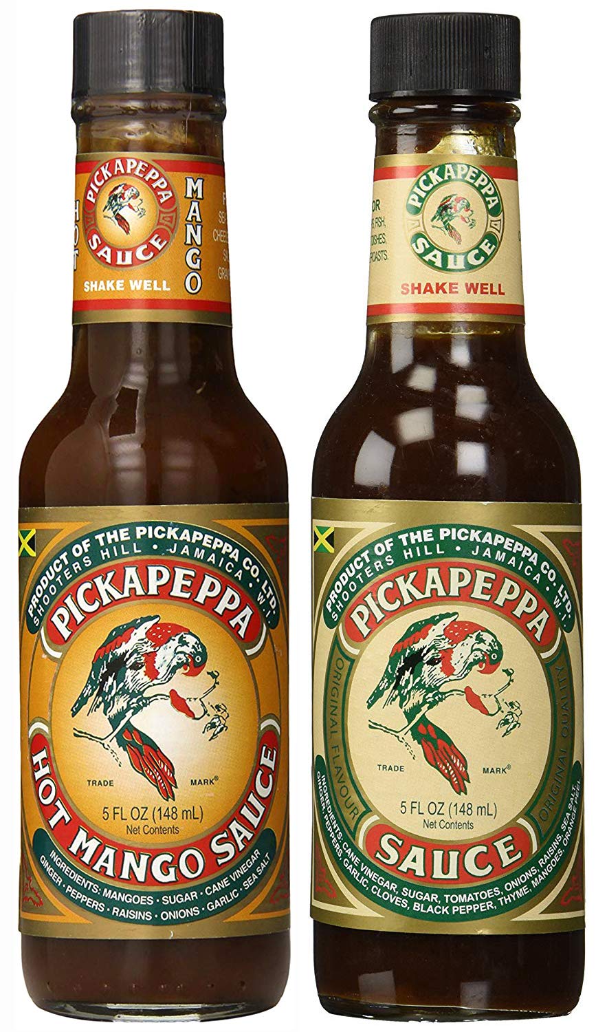Pickapeppa HOT MANGO & ORIGINAL BROWN Pepper Sauce 5oz – 2 Pack