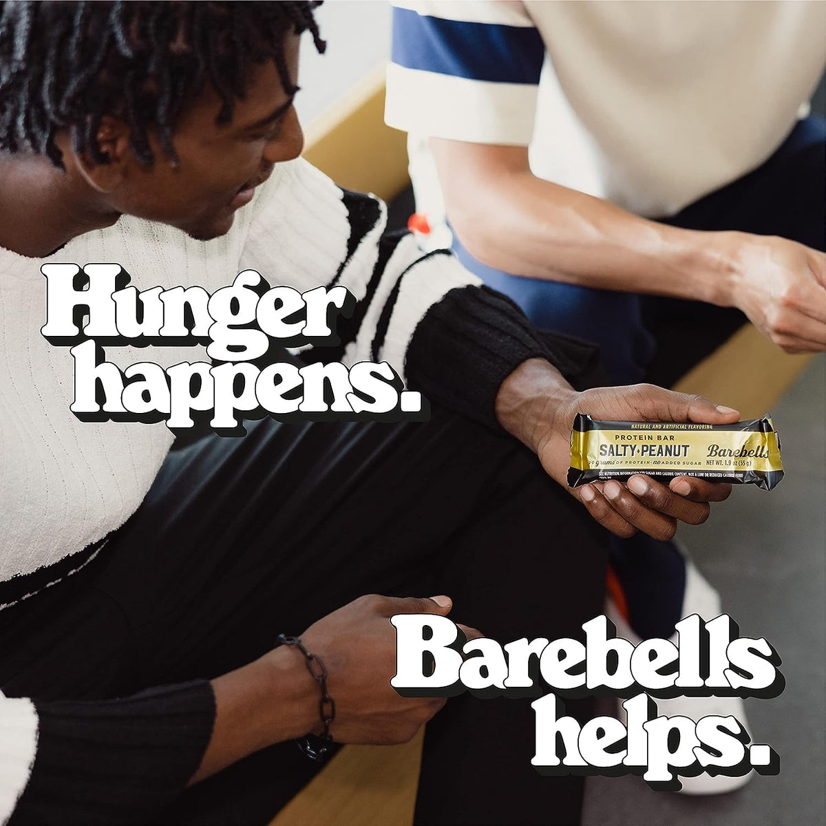 PickN Buy Pack: Barebell Protein Bar 1.9oz Salty Peanut 5-Pack + Sour Gummies Mesh Pouch