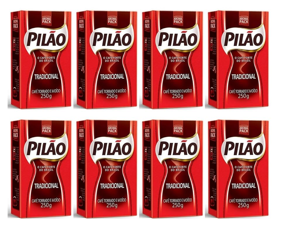 Pilao Roasted & Ground Coffee — 8 x 250g GLUTEN-FREE Pack