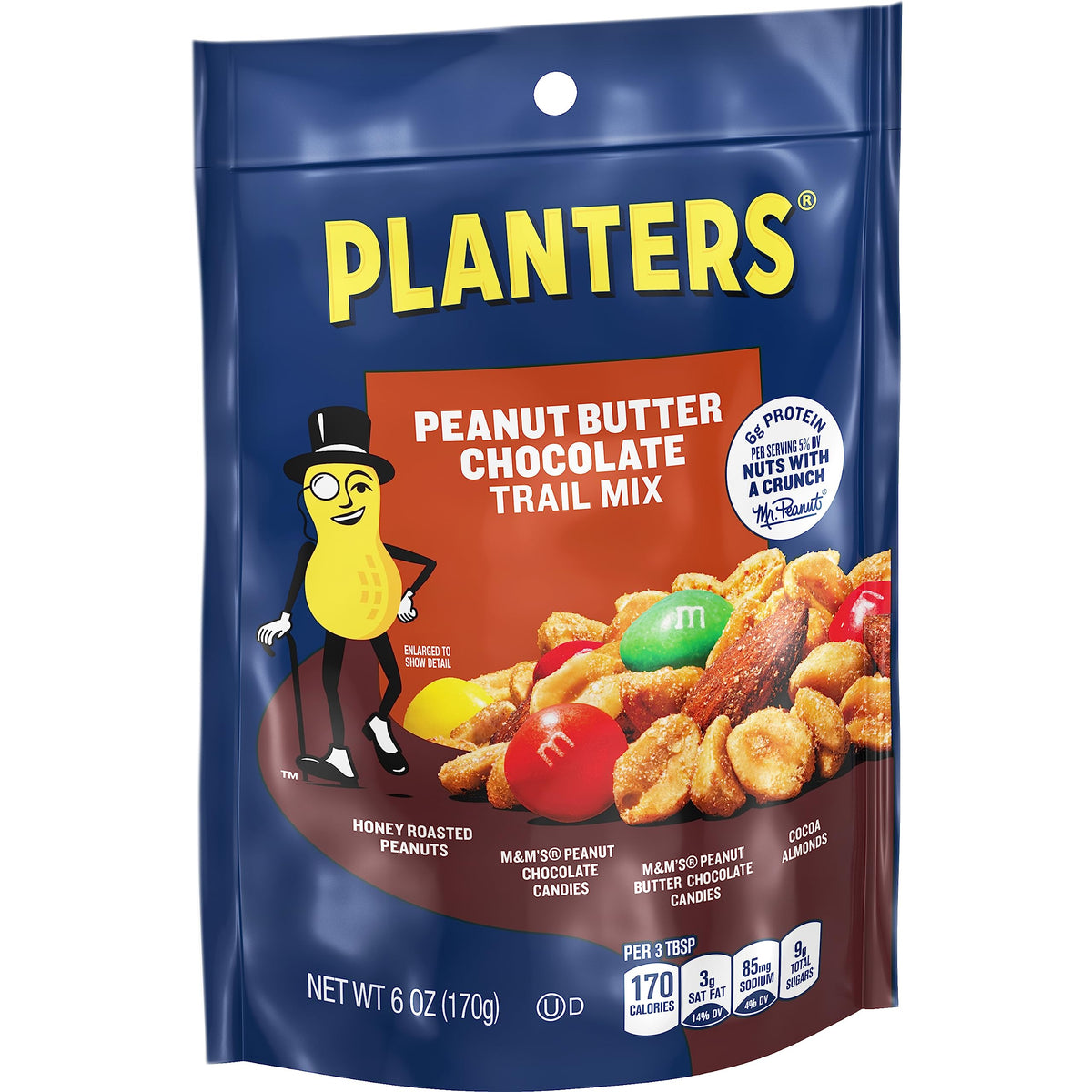 Planters Peanut Butter Chocolate Trail Mix – Mixed Nuts Snack Packs, 6 oz Bags (Pack of 12)