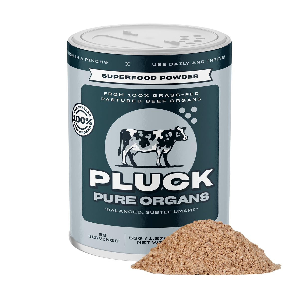 Pluck Pure Beef Organs Powder – 100% Grass-Fed Liver, Kidney, Heart, Spleen & Pancreas | 53 Servings | As Seen on ABC’s Shark Tank