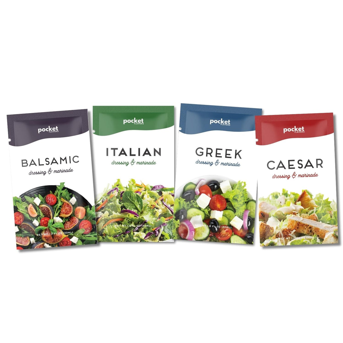 Pocket Flavors Keto Salad Dressings – 32 Low Calorie, Low Fat Ready-to-Serve Pouches
