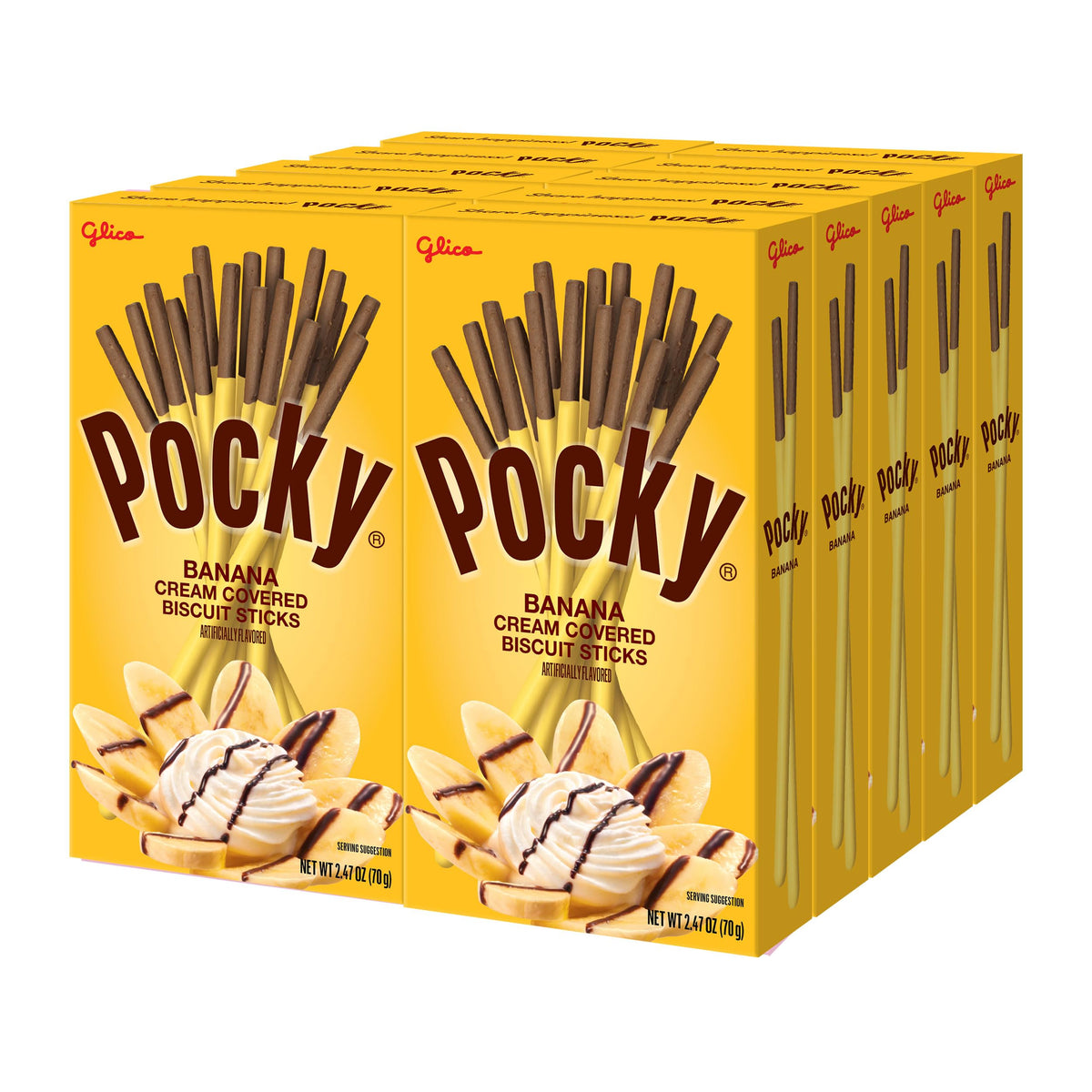 Pocky Biscuit Sticks – Chocolate Banana, 2.47 oz Pack of 10
