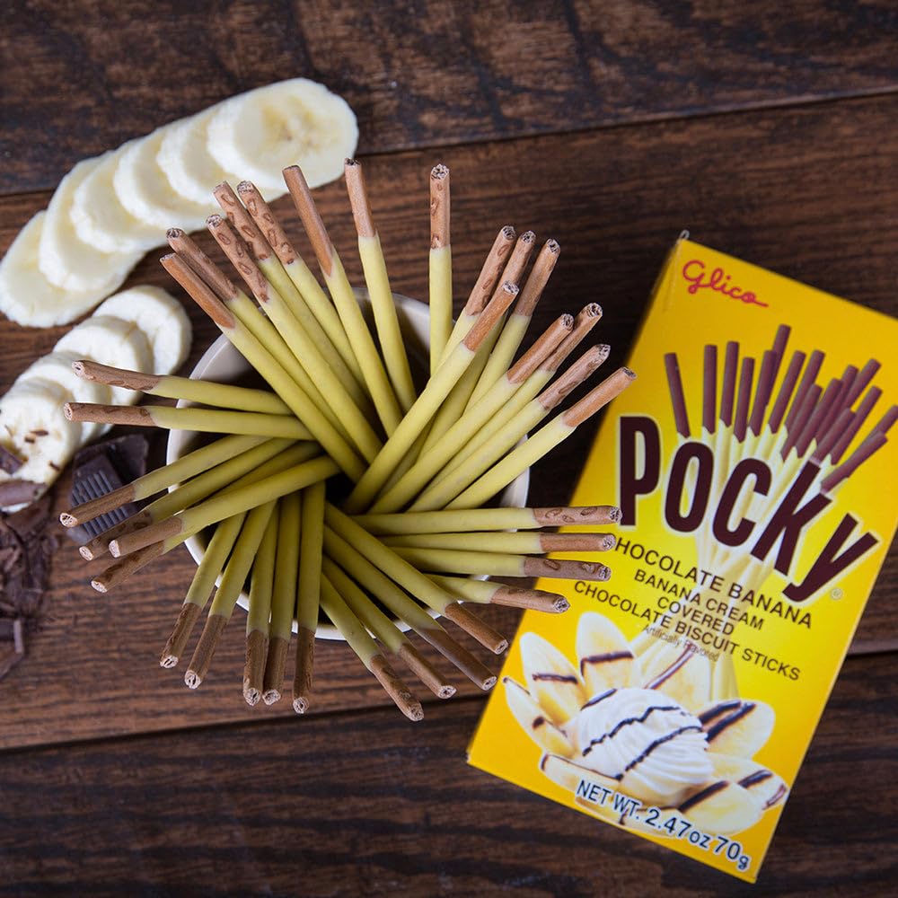 Pocky Biscuit Sticks – Chocolate Banana, 2.47 oz Pack of 10