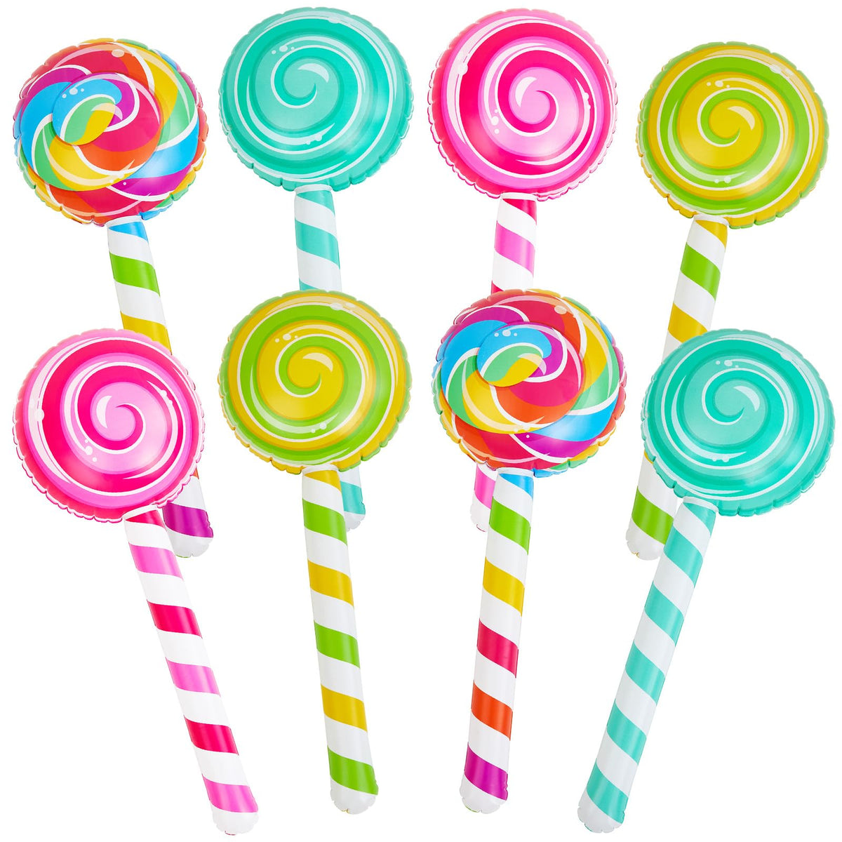 Poen 8 Pcs Large Inflatable Lollipops – 29.53-Inch Giant Candy Props for Themed Parties