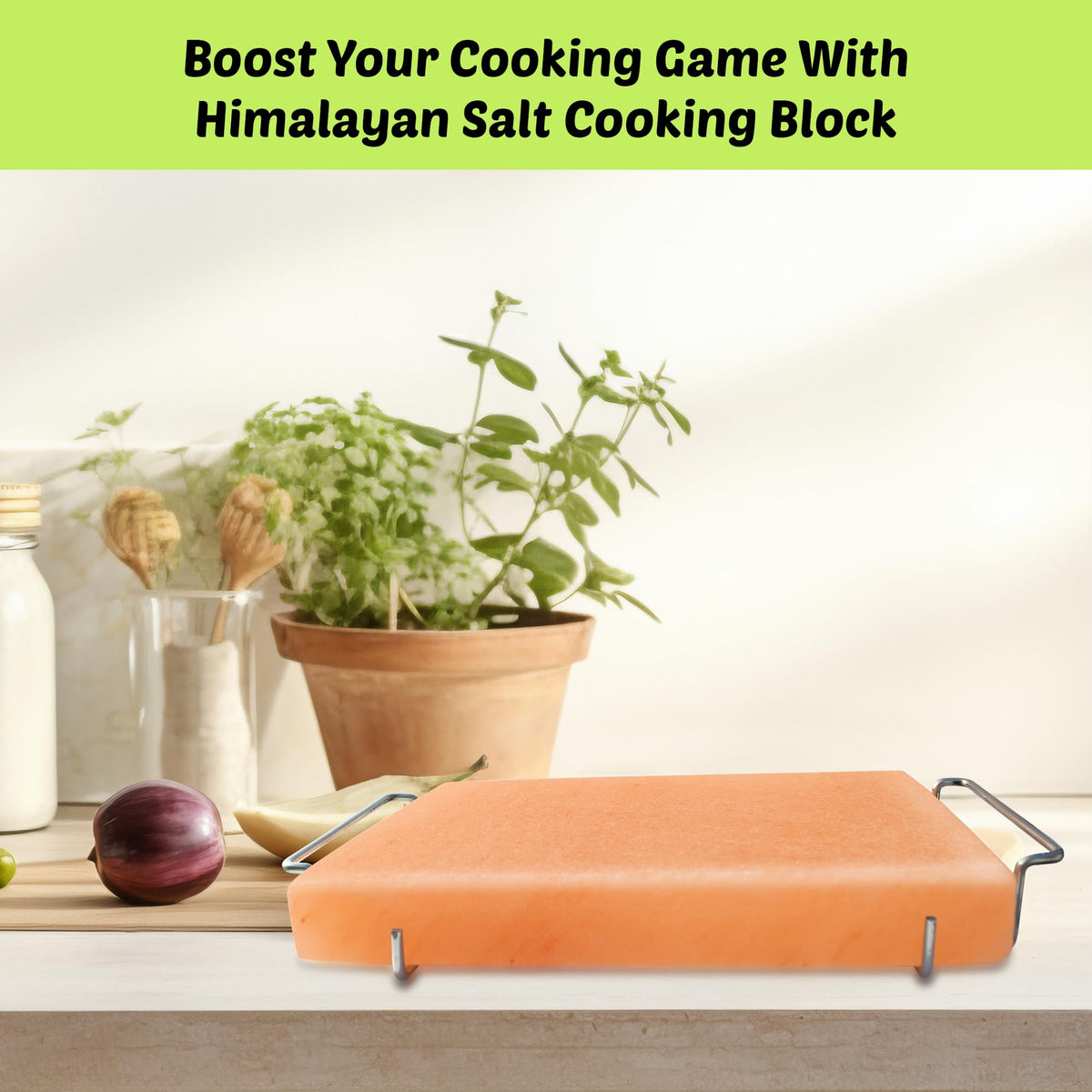 POHS Himalayan Salt Block Plate 12x8x1.5 — Grilling, Serving & Gift-Ready