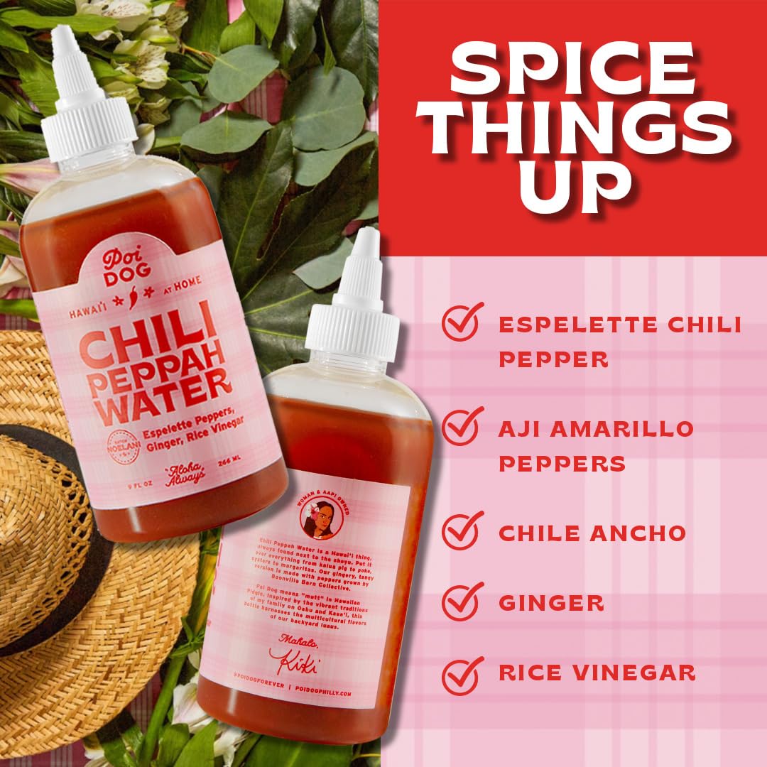 Poi Dog Chili Peppah Water Noelani Batch – Mild Hawaiian Sauce with Espelette, Ginger & Rice Vinegar (9 oz)