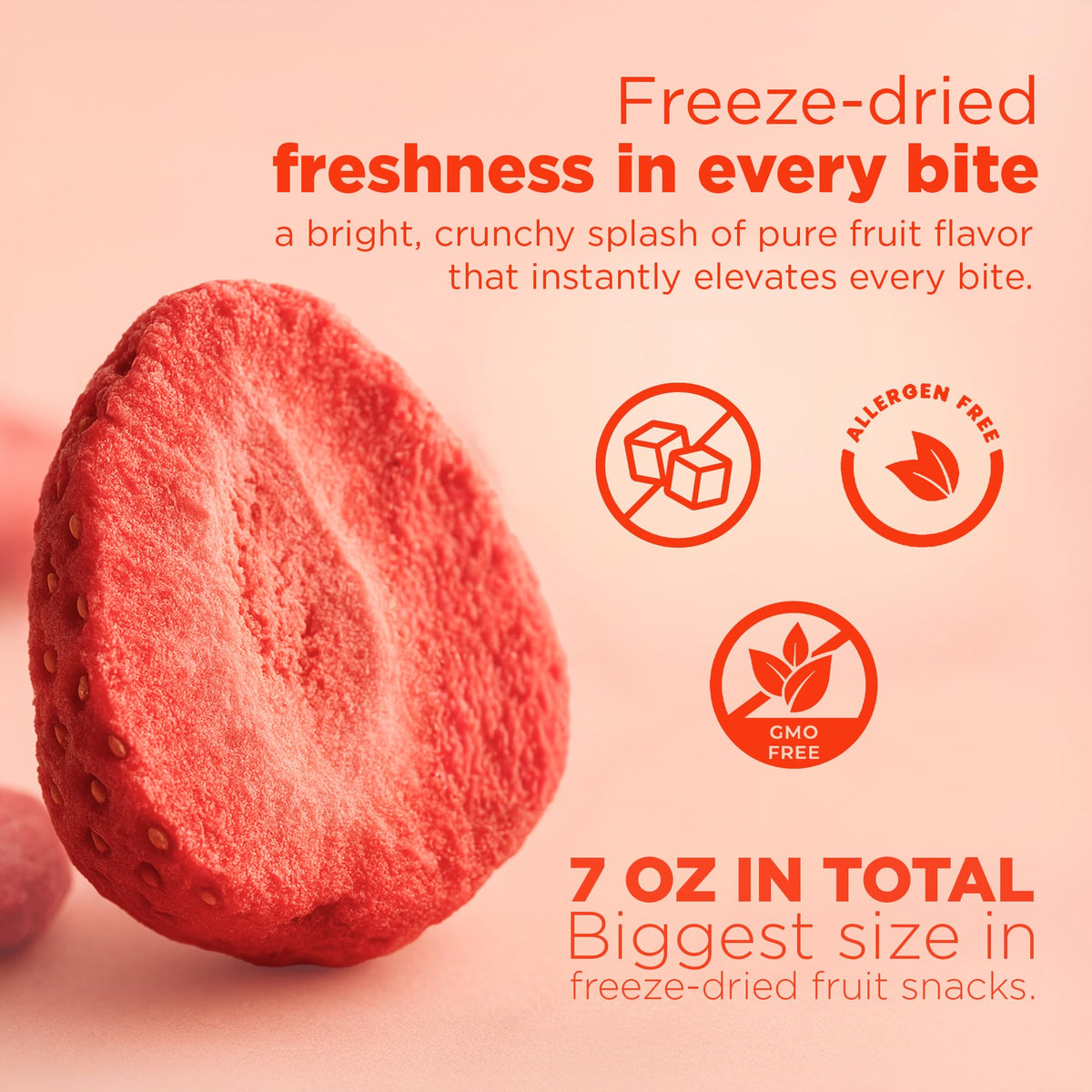 Pol’s Freeze Fresh 6-Pack Sliced Freeze-Dried Strawberries – No Added Sugar, Non-GMO