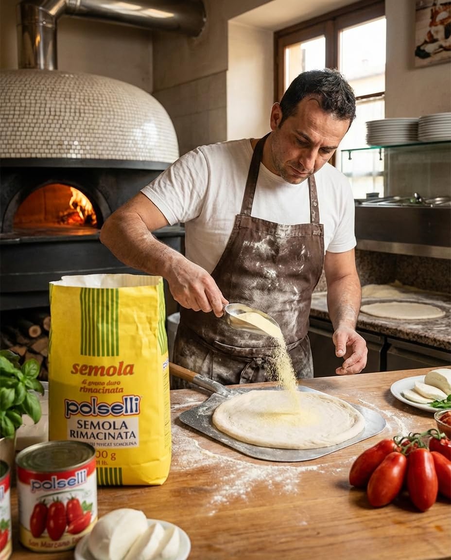 POLSELLI Semola Rimacinata Flour – Fine Ground Durum Wheat for Pasta, Bread & Pizza | Made in Italy
