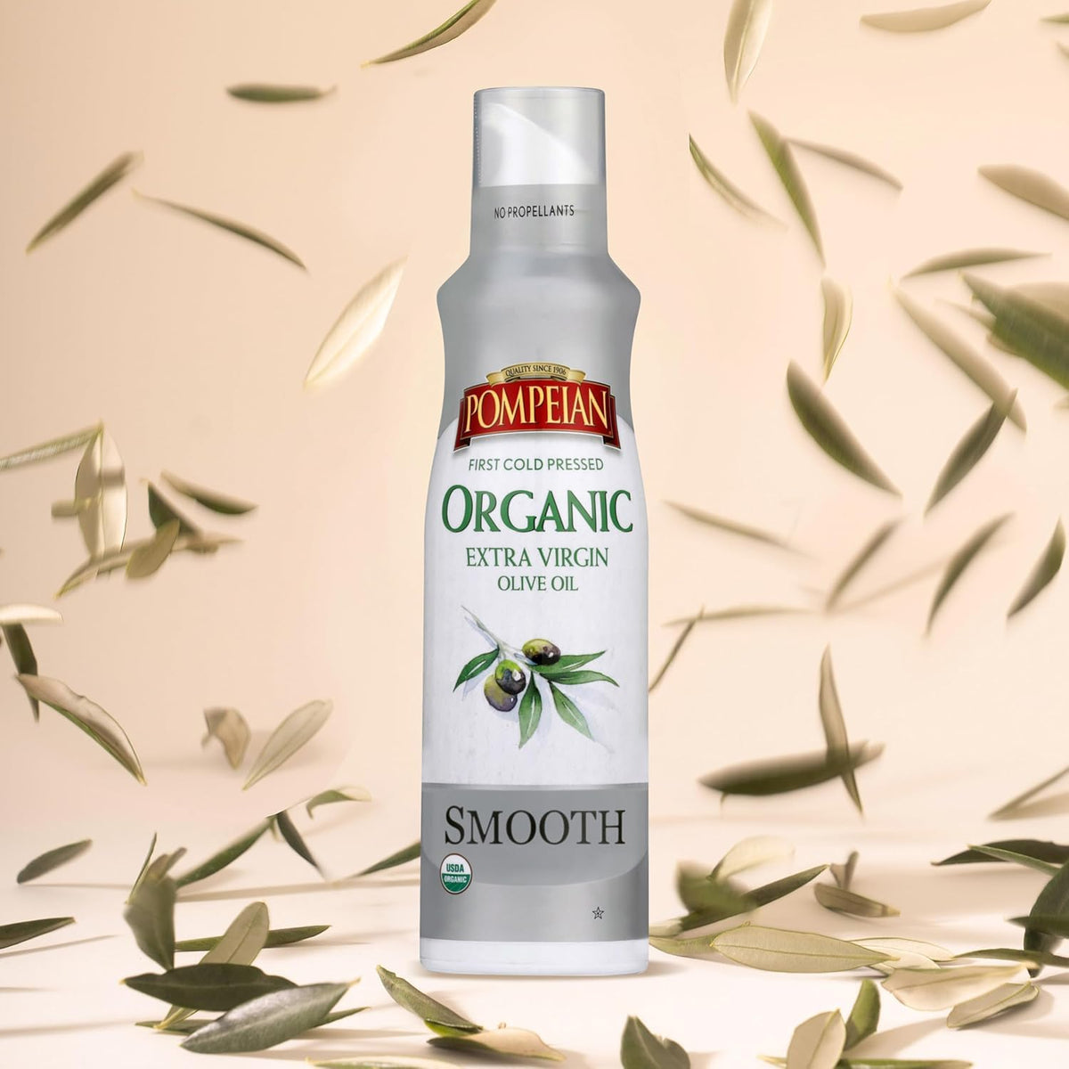 Pompeian USDA Organic Smooth EVOO Non-Stick Cooking Spray - 5 Fl Oz (Pack of 6)