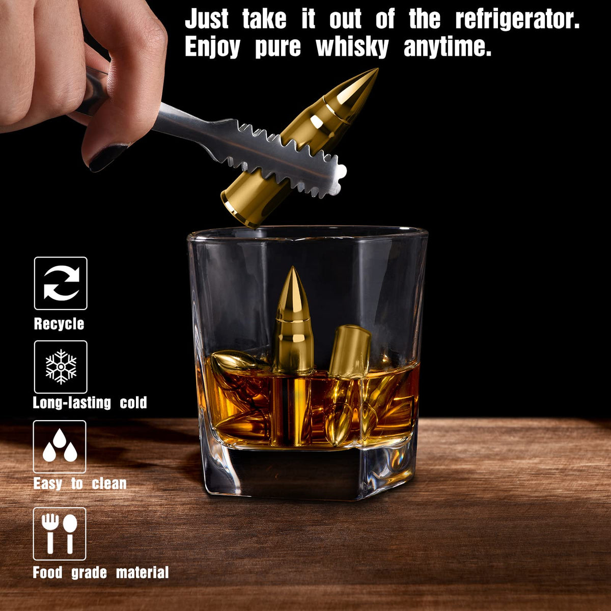 PONPUR Whiskey Stone Gifts for Men – Father's Day, Dad, Husband | Unique Bourbon Accessories