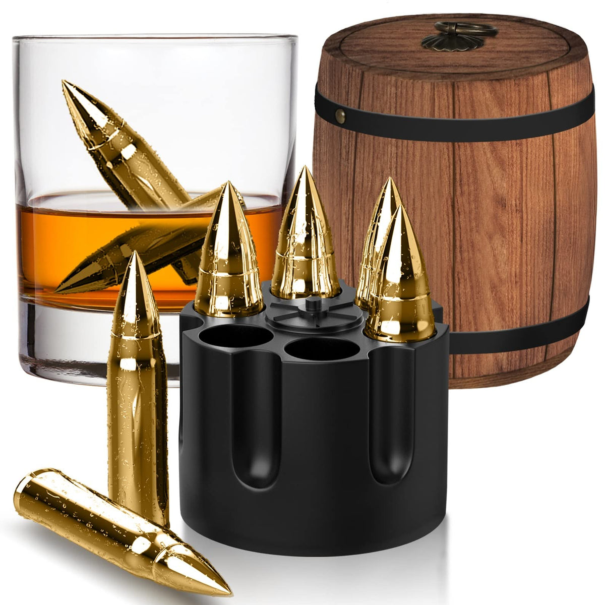 PONPUR Whiskey Stone Gifts for Men – Father's Day, Dad, Husband | Unique Bourbon Accessories
