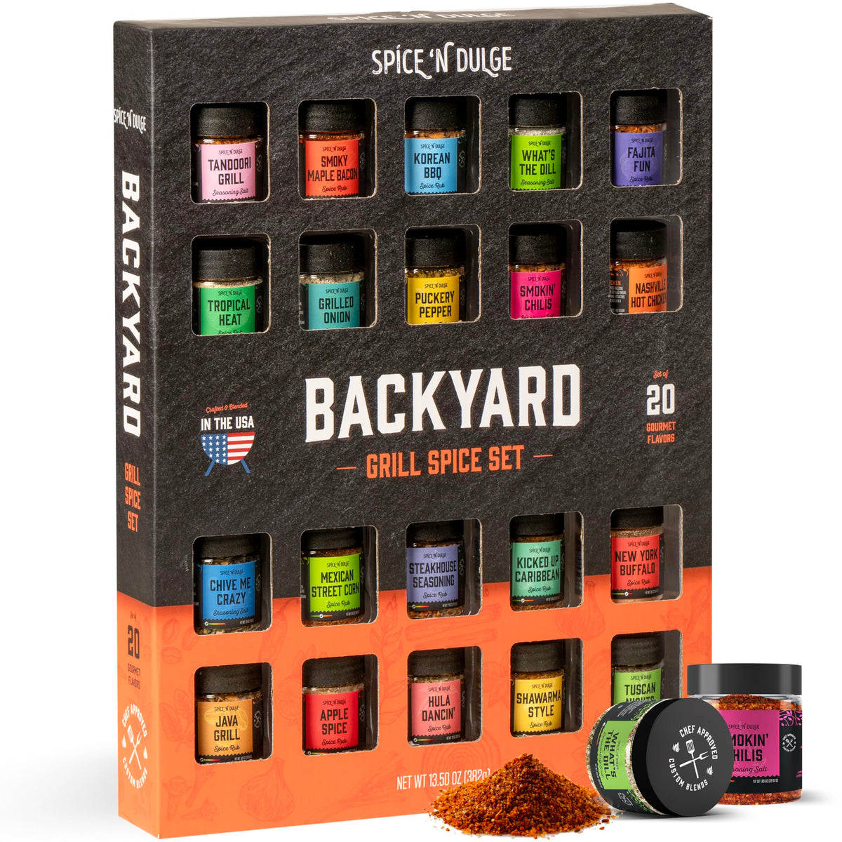 Pop n' Dulge Grilling Spice Set – 20 Unique BBQ Seasonings & Rubs Gift