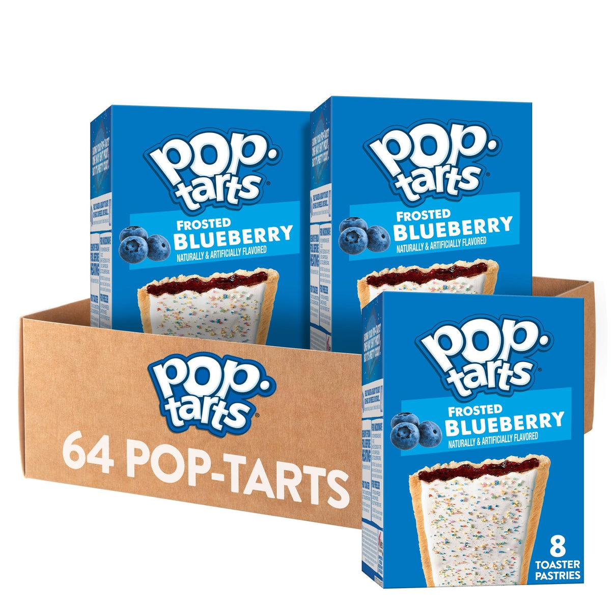 Pop-Tarts Frosted Blueberry Toaster Pastries – 64-Count Pack
